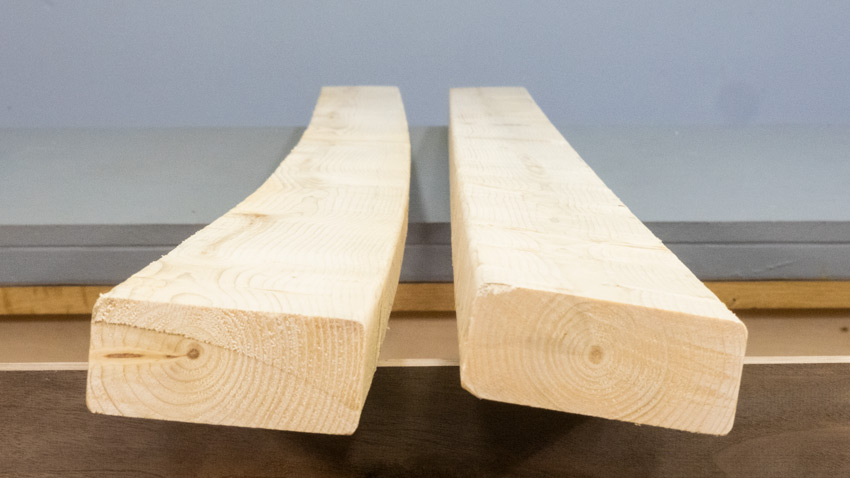 Warped 2x4 lumber woodworking