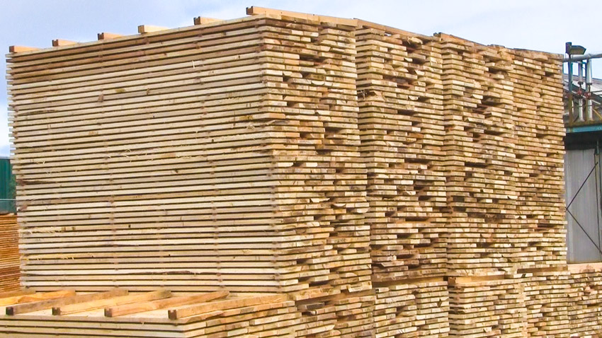 Stacked lumber