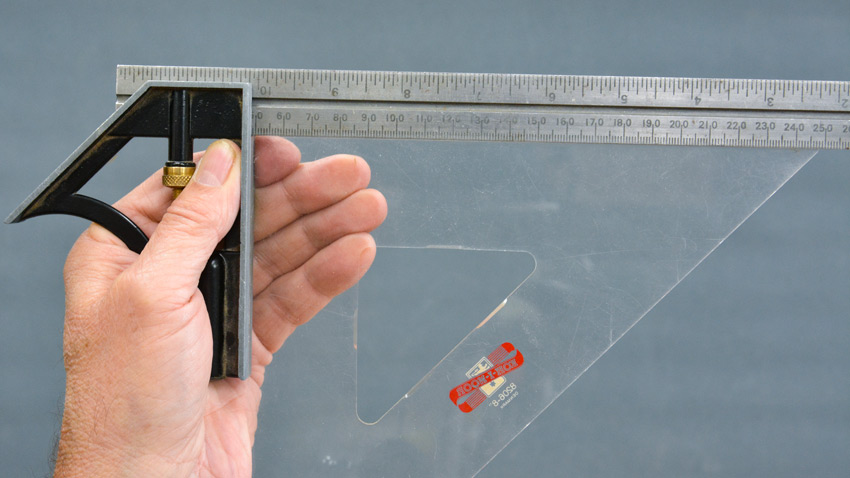 Combination square with engineers square