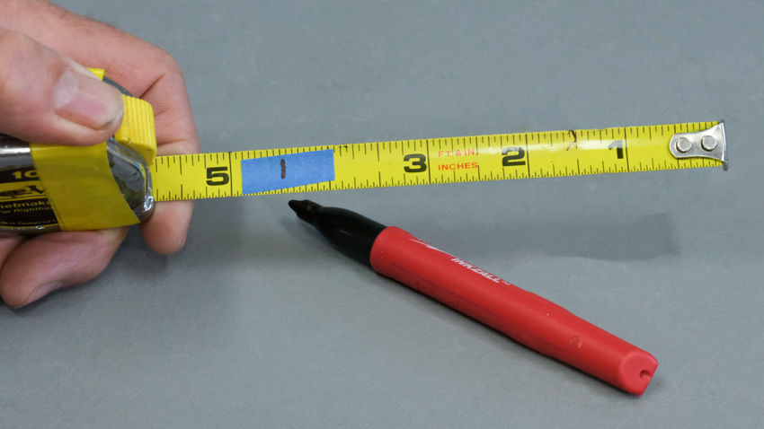 Masking tape on your tape measure