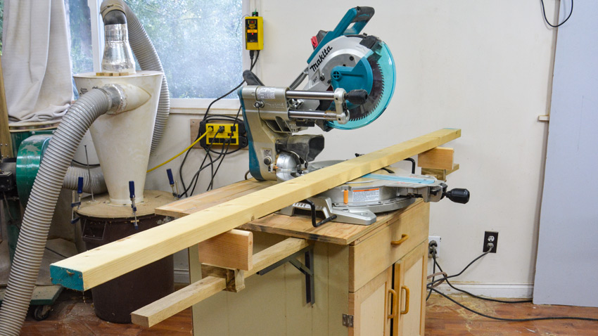 miter saw table extension arm