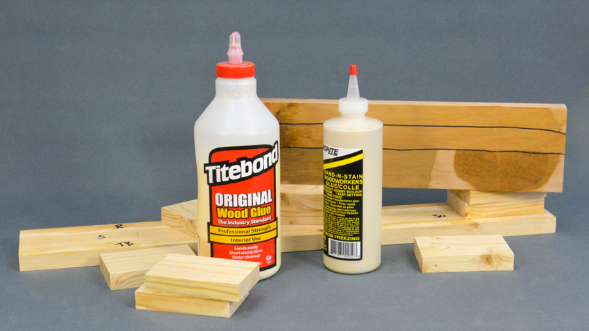 Glue quick setting and stain test