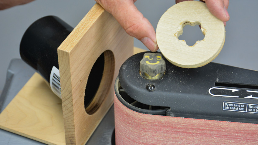 wooden knob extension for belt sander