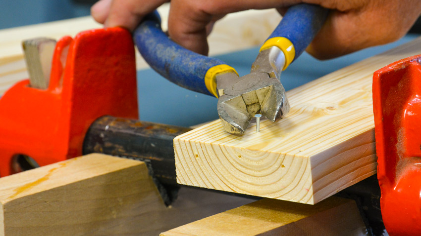use tack nails to prevent glue slip