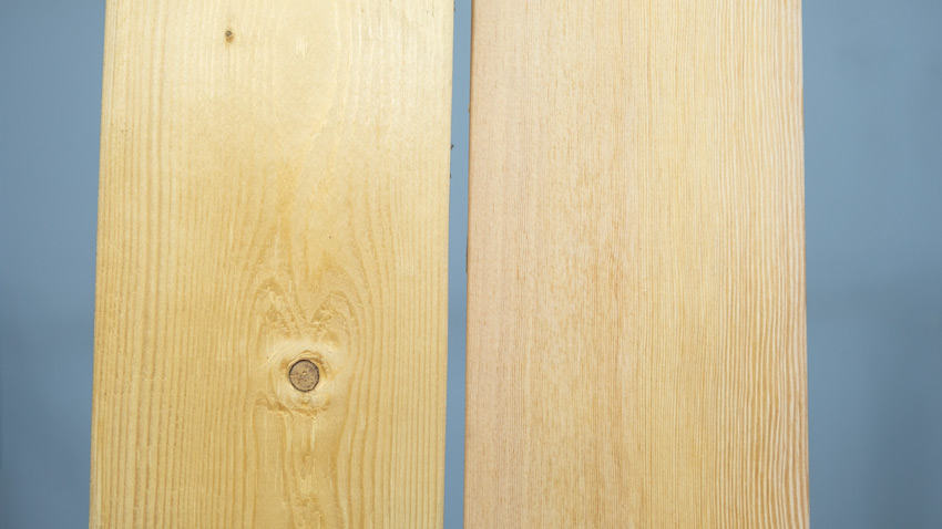 Softwood Left Construction Grade Right Select Grade