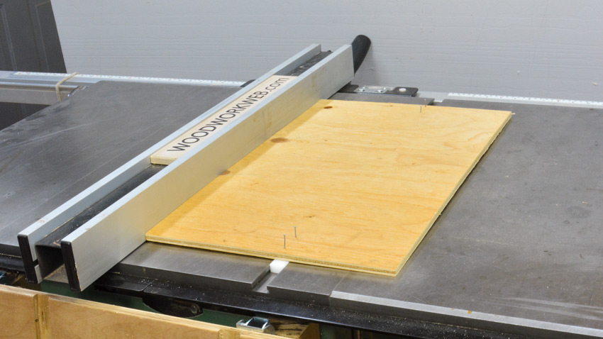 Plywood Table Saw Fence Alignment Jig Top