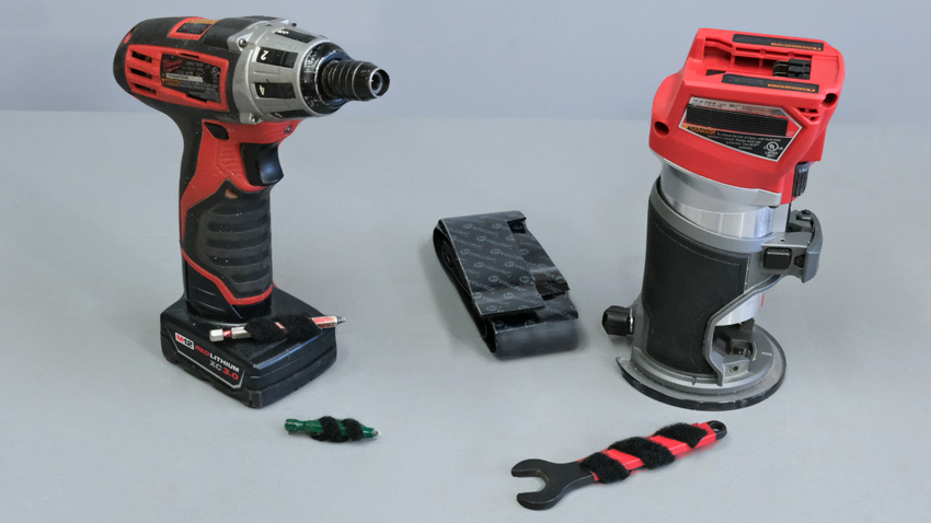 Wood router tool storage