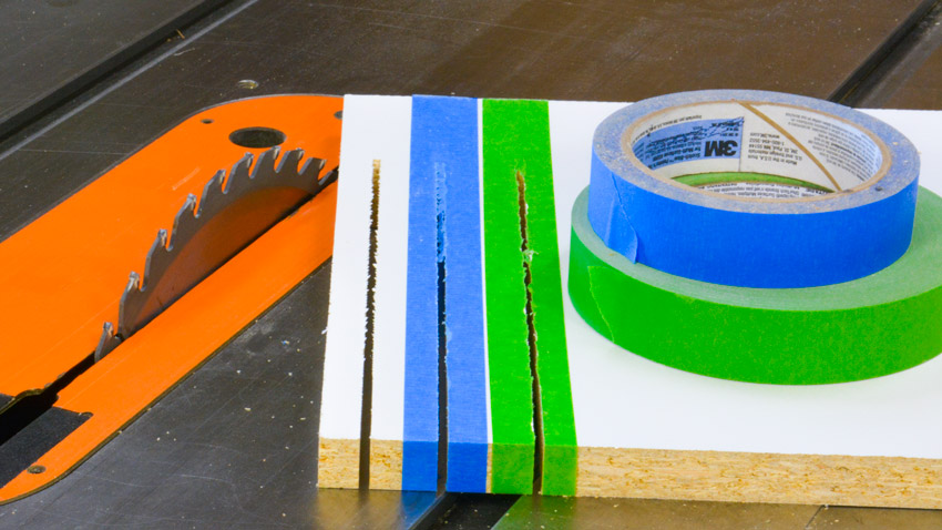 Table saw tape test
