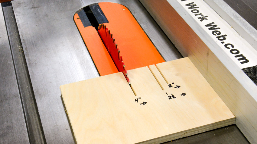 Table saw fence sizing jig