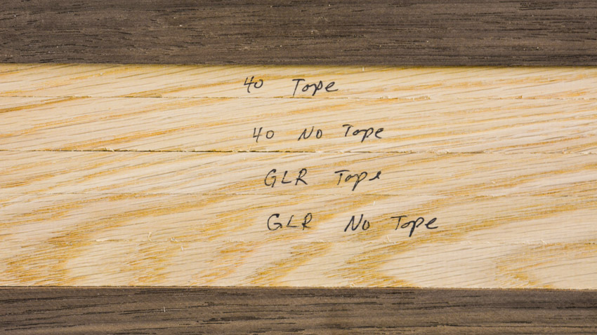 Ripping Tape Test Oak