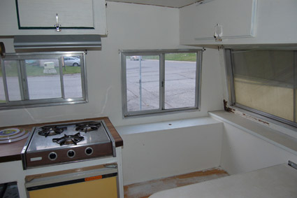 inside travel trailer