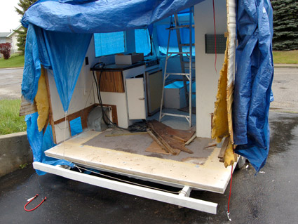 Travel trailer floor rebuit