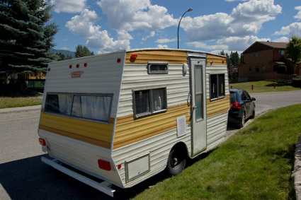 Travel trailer exterior after rebuild