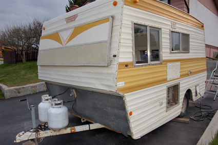 Travel trailer before rebuild