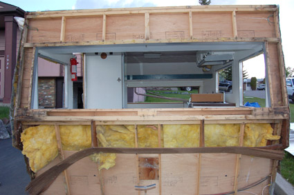 Travel trailer front exposed