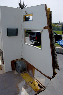 Trailer walls removed