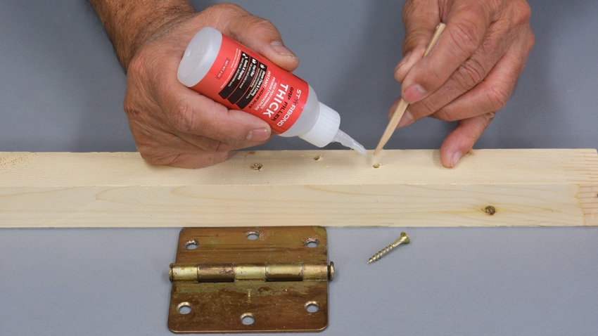 CA Glue Hinge Hole Repair