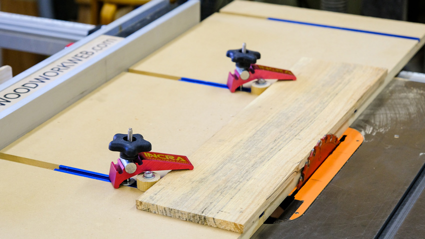 Table saw edge jointing