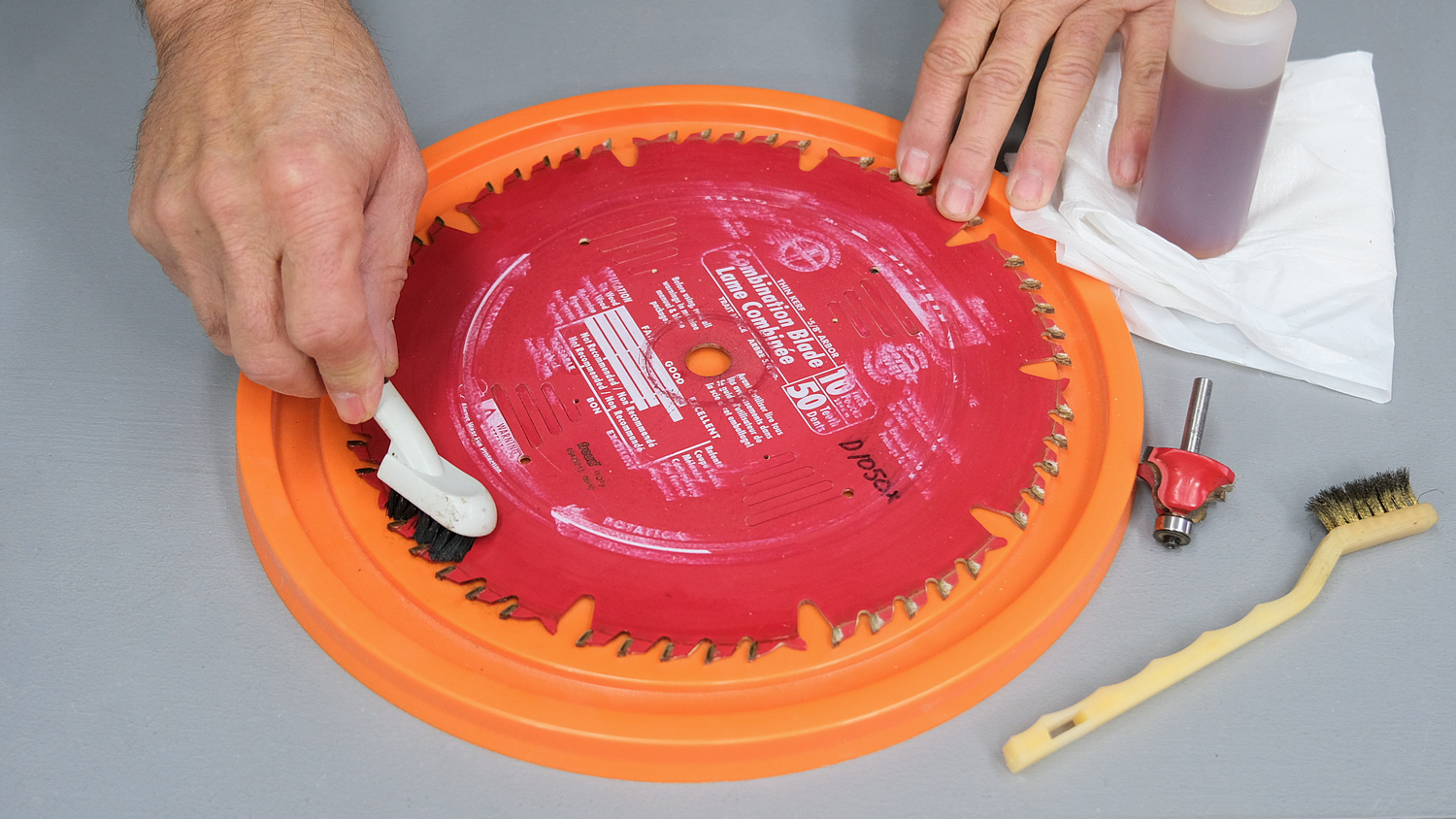 Cleaning out table saw blades